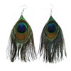 fdsmall Earrings for Women Peacock Feather Earrings Bohemian Long Feather