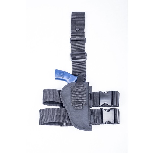 OutBags USA (NTAC09-BK-RH) - Nylon Drop Leg Thigh Holster with Bullet Shell Loops. Fits Most 4" Revolvers. Made in USA