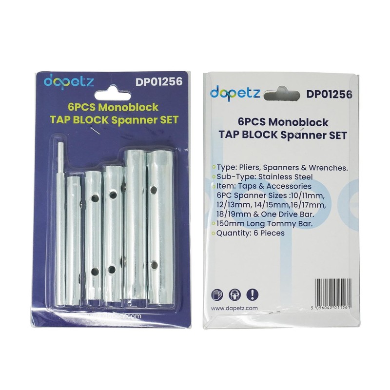 Dapetz ® 5PC Tap Box Spanner Set Monobloc Plumber 10/11mm,