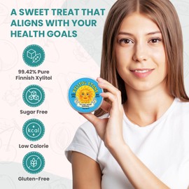 Xylitol Stone Sugar Free Candy - Vegan & Keto Friendly Unique Hard Candy - 100% Natural Flavor Candies - Gluten Free & Non-GMO Breath Freshener Low Calorie Mints - Pack of 2 (Original, Lemon)