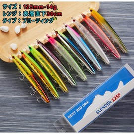 【KOKO Lure】Sea Bass Lure Minnow 125F 14g Floating Minnow Sea Bass SLENDER 125F Slim Minnow Tungsten Ball Insert Gravity Shift Lure Sea Bass
