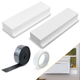 LBG Products Foam Block for U-Shape Window AC Units, 2 Pack with Weather Seal Strip, Prevents Cold Air Leakage, Compatible with Midea, Winter/Summer