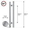Canzak 32 inch Brushed Stainless Steel Pull Push Door Handles,