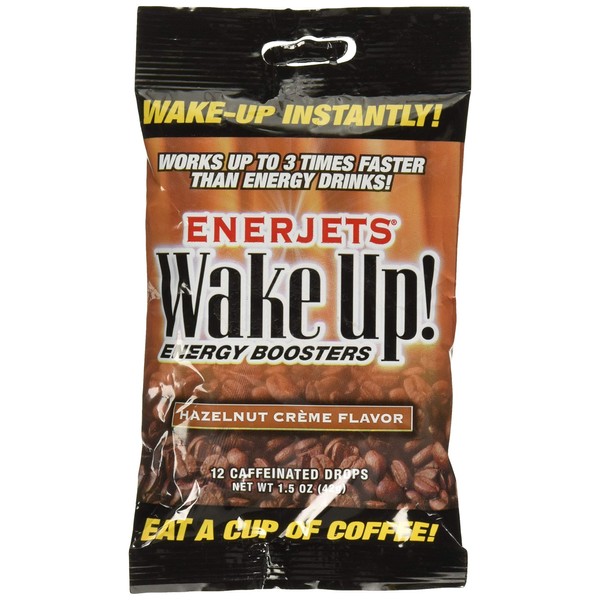 Enerjets Wake Up Energy Booster Drops, Hazelnut Creme Flavor - 12 Caffeinated Drops/Pack,(Pack of 12)