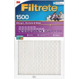 Filtrete 2001-4-HR 16x25 x 1 in. Ultra Allergen Pleated Furnace Air Filter, Purple, MPR 1500, 3 Months - Quantity 4