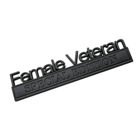 Female Veteran Edition Special Emblem Car Decal, Warrior Soldier 3D Sticker, Female Veteran Special Edition Letters Car Badges, Accessories (Matte Black)