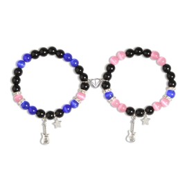 Tv Girl Matching Bracelets for Women Teen Girls, Y2k Guitar Star Heart Charms Bracelets Set Fashion Cool Beaded Bracelet Best Friend Friendship Jewelry Gifts (MC-B23-tvs)