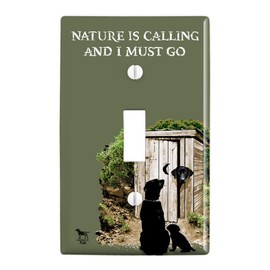 GRAPHICS & MORE Nature is Calling and I Must Go Outhouse Labs Dogs Plastic Wall Decor Toggle Light Switch Plate Cover