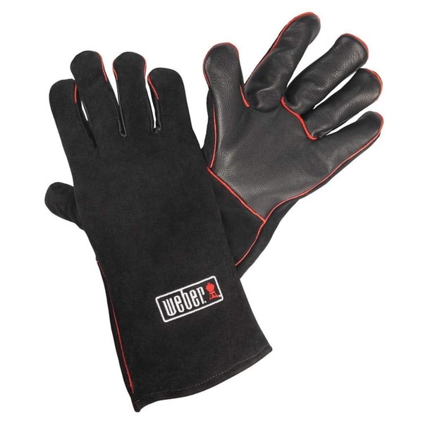 Weber Barbecue Gloves | Heat Resistant Leather BBQ Gloves |