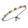 Solid Sterling Silver Adjustable Bolo Bracelet with 1.8 Carat Citrine