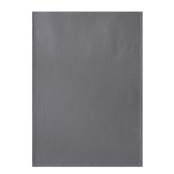 Coucke French Cotton Jacquard and Honeycomb Weave Towel, Douceur Anthracite, 20-Inches by 30-Inches, Black, 100% Organic Cotton
