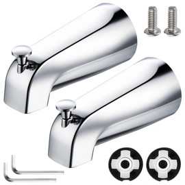 2 Pack Slip on Tub Spout with Diverter, Compatible with American Standard 8888026.002 Tub Spout, Bathroom Bathtub Faucet, Fits 1/2" Copper Water Tube(5/8" Diameter), Polished Chrome, 5/32" Hex Wrench