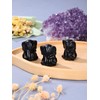CrystalTears Black Obsidian Crystal Elephant Figurine Carved Healing Gemstone Elephant