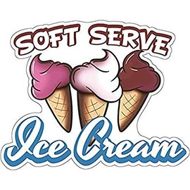 SignMission Soft Serve Ice Cream 24" Decal Concession Stand Food Truck Sticker, Size