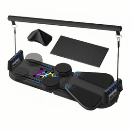6 in 1 Pilates Board,Portable and Foldable Pilates Reformer Set,Multifunctional Pilates Board for Home Exercise,The for Fitness Women Lovers (Black)