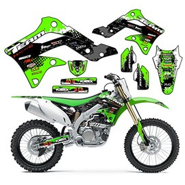 Team Racing Graphics kit Compatible with Kawasaki 1995-2008 KDX 200/220, Scatter
