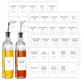 HVSWLY Oil and Vinegar Labels for Bottles,50 Pantry Labels for Vinegar & Oil Dispenser Bottles,Olive Oil Bottle Jar Labels Stickers, Kitchen Condiment Labels Set