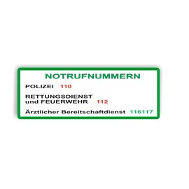 Emergency Call Number Sticker for Germany Emergency Call Number Sticker (RP42/2) (19 cm x 7 cm)