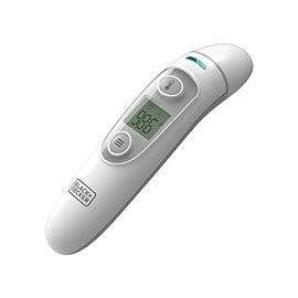 BLACK+DECKER 3-in-1 Infrared Thermometer for Kids and Adults with Fever Alarm, Forehead/Ear/Object Modes, Mute Function for Sleeping Babies, Fast Response Time and Auto Shutdown (BDXTMB100), White