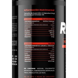 Óxido Nítrico 3x 120 Capsulas Arginina Citrulina Get Ripped Sabor Sin sabor