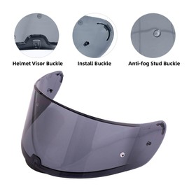 Helmet Visor Shield For SEDICI Strada II and For Strada 3 Motorcycle Helmets visor For FT2 VECTOR Helmets (Black)
