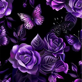 HOMETITUTE Dark Rose Floral Peel Stick Wallpaper 118.1x17.7 Inch Vinyl
