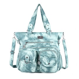 Angelkiss Purses Handbags for Women PU Tote Satchel Bags for Women Pockets Shoulder Bags-Blue&Green，Large