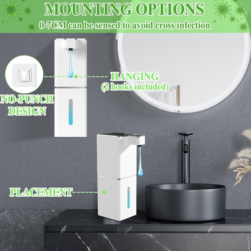 RDDAIPE 380 ml Automatic Soap Dispenser, Wall Mounted, Electric Soap