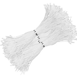 Pack of 1000 Hanging Labels String, Clothing Hang Tag String, Clothing Tag Rope, String Price Lock Tags with Snap Closure for Jewellery Luggage Accessories Brand Sign, 19.5 cm (White)