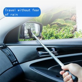WELANGBN Car Rearview Mirror Wiper, Retractable Auto Glass Squeegee, Water Cleaner with Telescopic Long Rod, Portable Cleaning Tool for All Vehicles, Universal Automotive Accessories (Black)