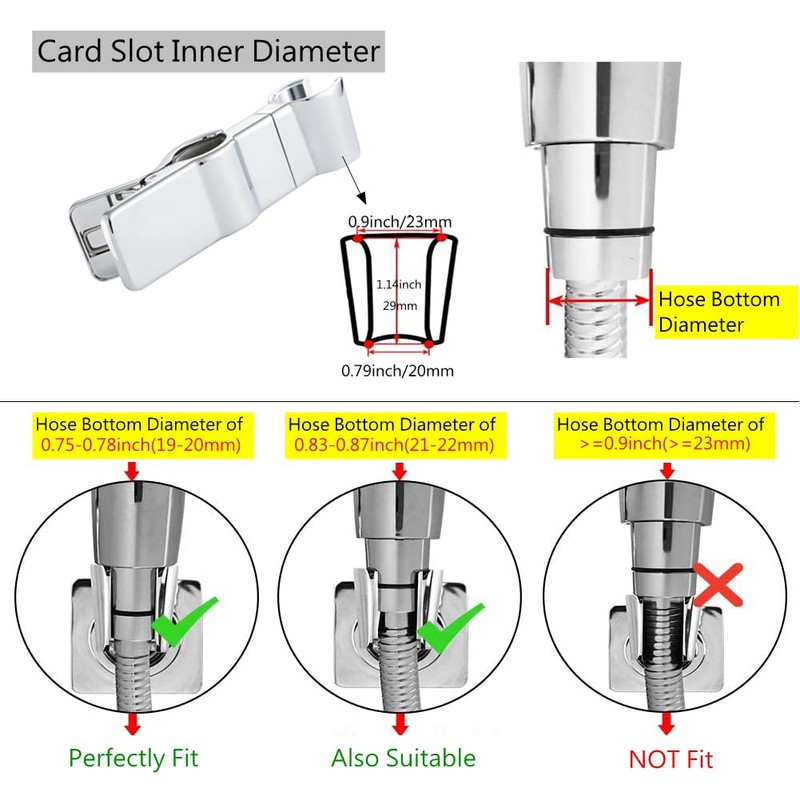 Adjustable Shower Head Holder for Slide Bar,Universal 20-25MM O.D, Rail