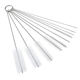 All Purpose Cleaning Brush Set/Straw Brush Long/Nylon Pipe Tube Cleaner 10 inch x 2/5-inch Set - 10PCS