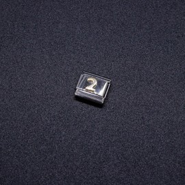 Fablinks Italian Bracelet Number Charm, 9mm Gold Digit Link Charms for Women, Stainless Steel Jewelry Bracelets Links for Men (Gold-2)