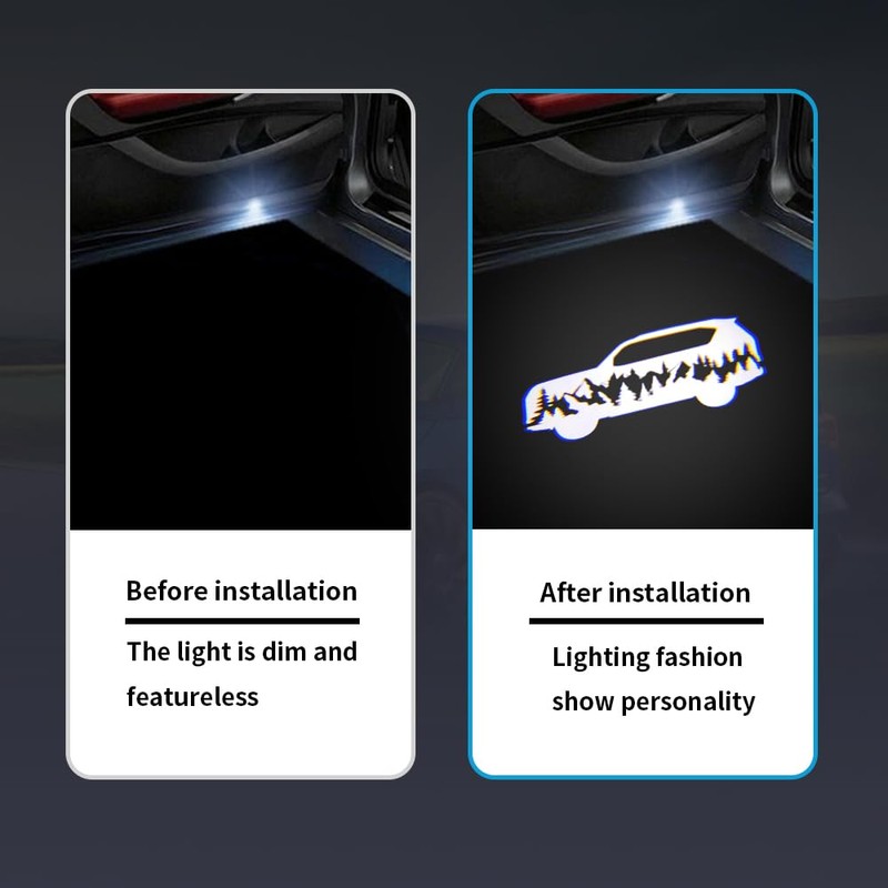 2 Pcs Car Door Logo Lights Compatible for LX570 2010-present;