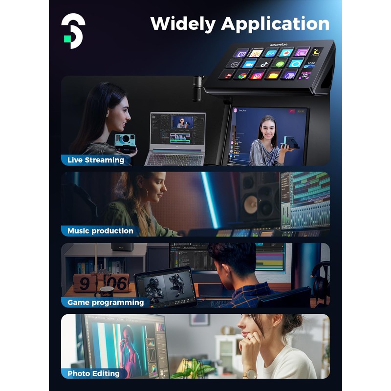 Stream Control Deck - SOOMFON Studio Stream Controller with 15