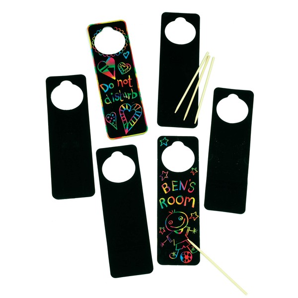 Scratch Art Door Hangers Size 23cm for Children to Design