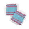 Couver Light Sky Blue/Pink Stripes Sport Wrist Sweatbands Cotton for
