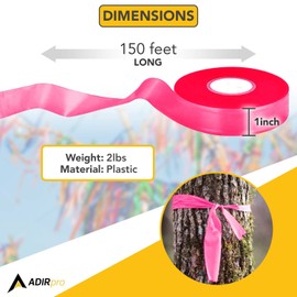 AdirPro AdirPro 12 Pack Fluorescent Flagging Tape - Multipurpose Neon Marking Tape - Great Visual Labeling & Tagging for Home & Workplace Use (Fluorescent Pink, 150 feet)