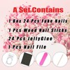 24Pcs Valentine's Day Press on Nails Short Square Fake Nails