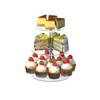 LoengMax 3-Tier Rotating Cupcake Stand, Clear Acrylic 360° Spinning Dessert