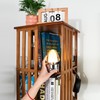 YOWOS Rotating 360 Display Spinning Bookshelf Tower, Bamboo Floor Standing