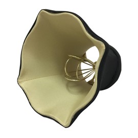 Royal Designs, Inc CS-717BLK/GL Fancy Square Bell Clip On Chandelier Lamp Shade, Black