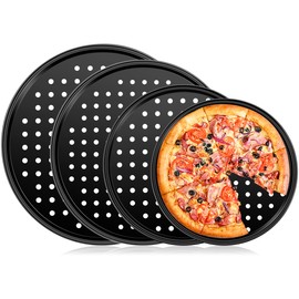Vruomi 4Pcs Pizza Pan with Holes,Non-Stick Pizza Pan,Perforated Pizza Tray,Round Pizza Pans,Pizza Baking Pan for Home 9 Inch,10 Inch,11 Inch,12 Inch
