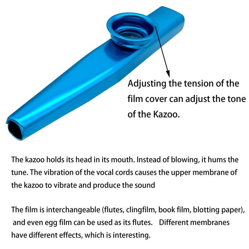 2 Packs Kazoos (Blue, Purple) with 6 Pcs Membrane Flutes
