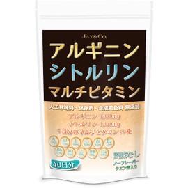 JAY&CO. アルギニン & シトルリン パウダー (1回当たり1500mg&1500mg配合) 人工甘味料・保存料無添加・国内製造 (無香料ﾏﾙﾁﾋﾞﾀﾐﾝ入), 40回分)