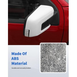 DSWSQ White Mirror Covers with Turn Signal Hole & Door Handle Trim for Ford F150 2021+