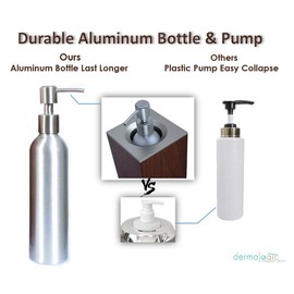 DERMALOGIC Botella de repuesto para calentador de aceite de masaje, botella de aluminio cosmético recargable con bomba de acero inoxidable, set de loción de masaje profesional