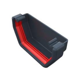 FreeFlow Anthracite Grey Square Gutter External Stop End, 114mm Water Systems