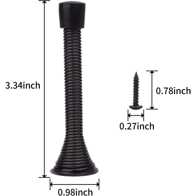85mm Spring Door Stop - Heavy Duty Metal Wall Mounted