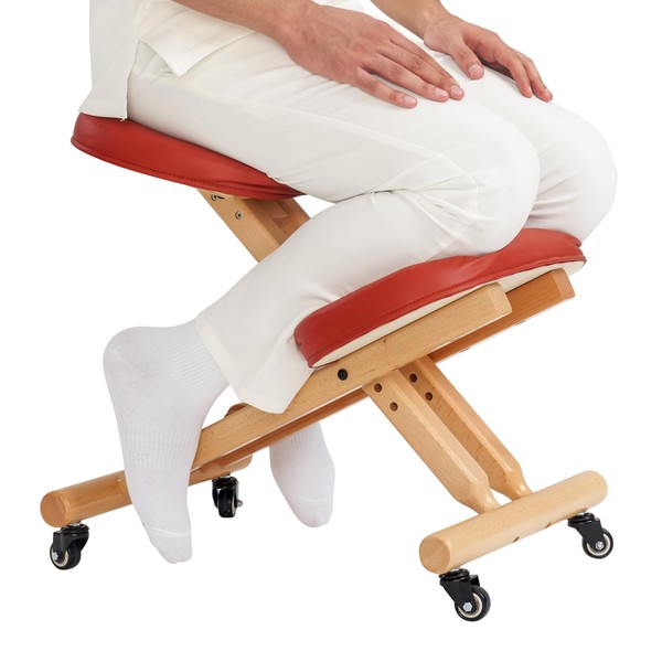 Master Massage Wooden Prefect for Home Kneeling Chair, Cinnamon